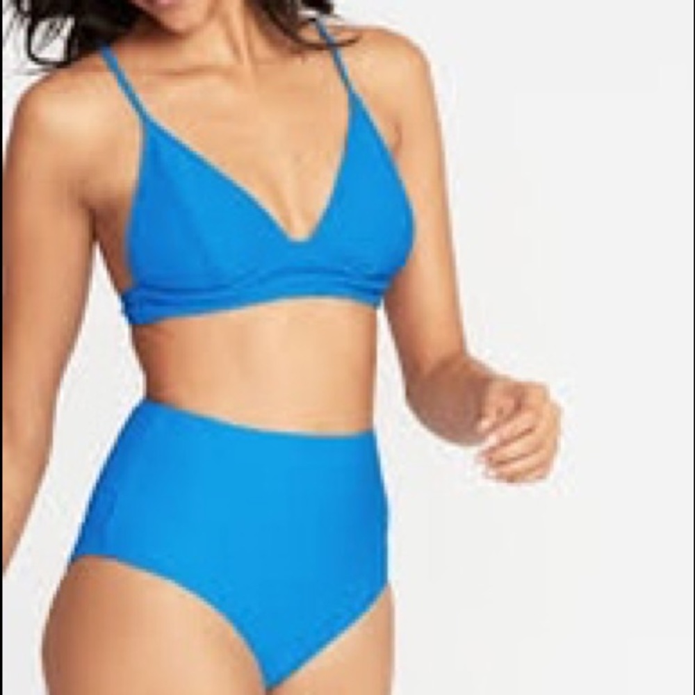 Old Navy Blue High Waisted Bikini